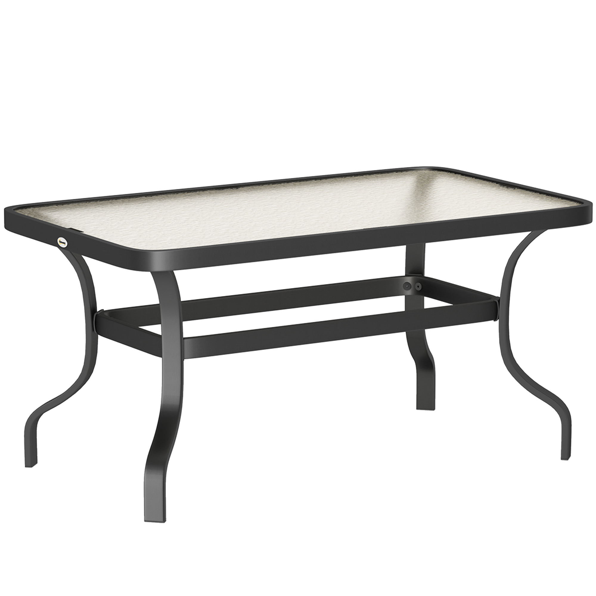 Table basse exterieure verre trempe 3.5cm motif ondule 95x55cm - Vue 7