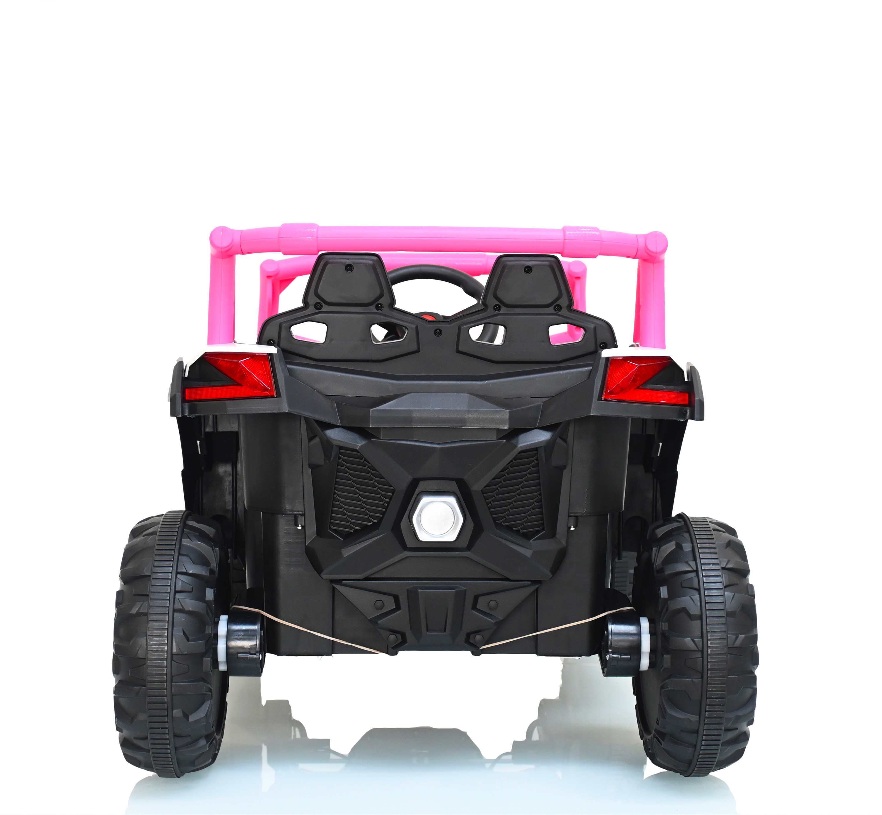 UTV tout-terrain rose blanc vue de face