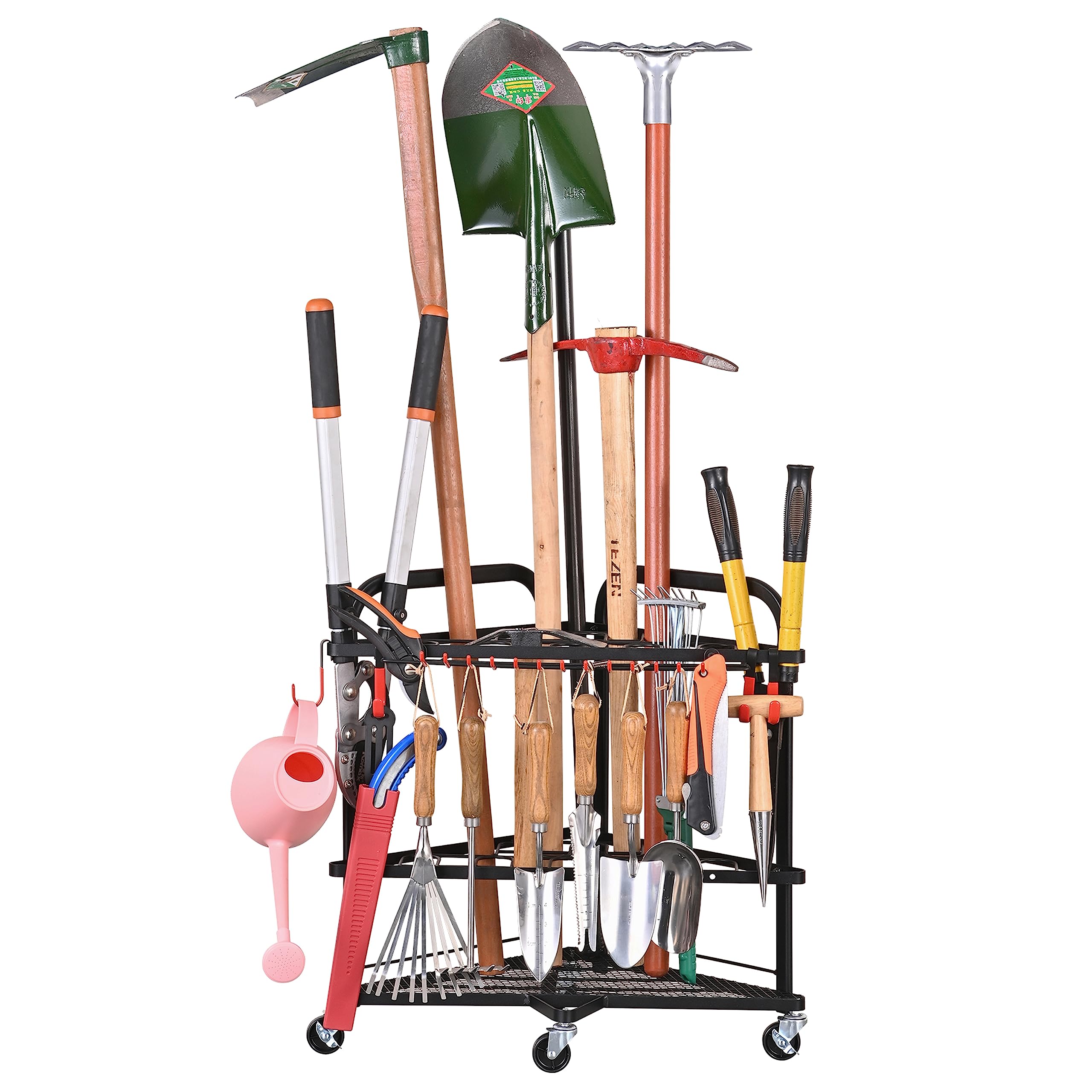 Rangement pelles râteaux outils jardin