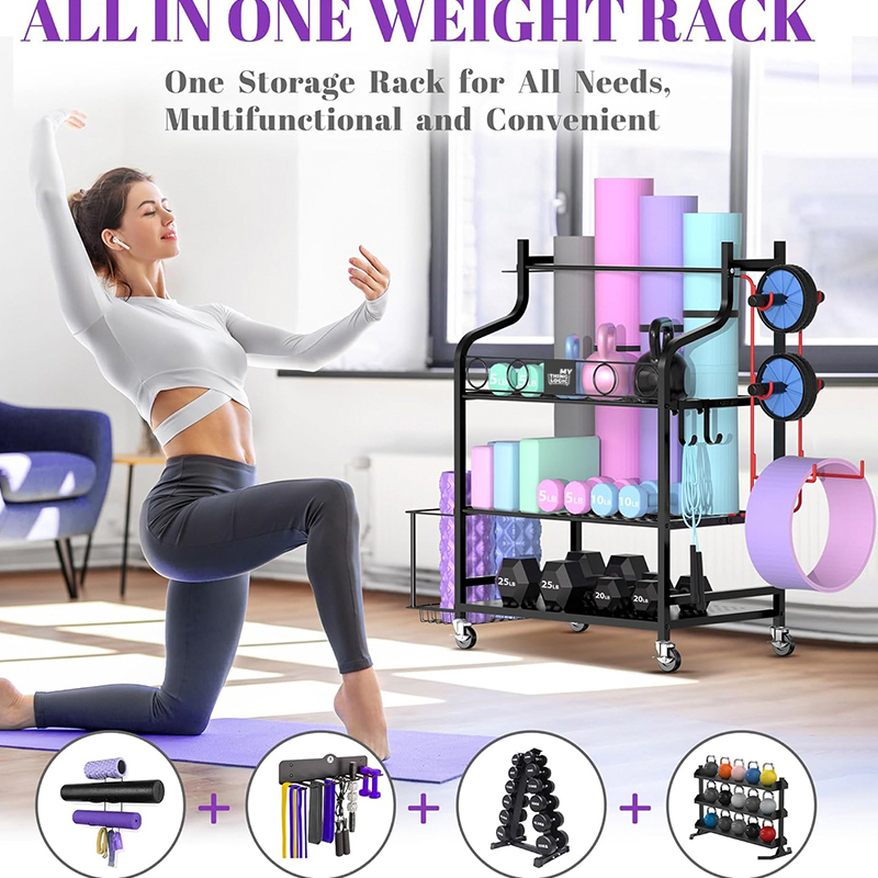 Stockage tapis haltères kettlebell
