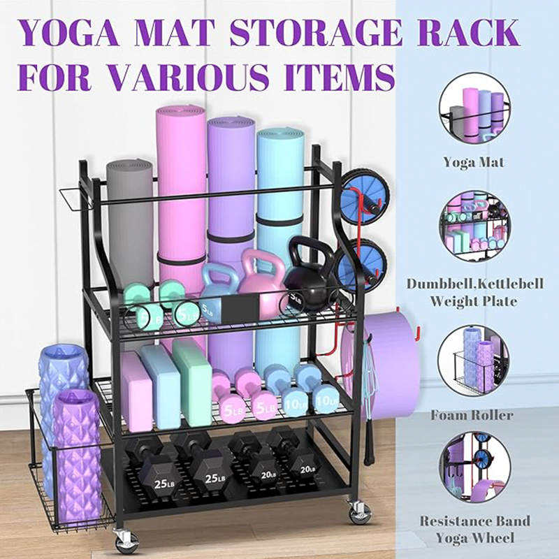 Chariot rangement matériel yoga fitness