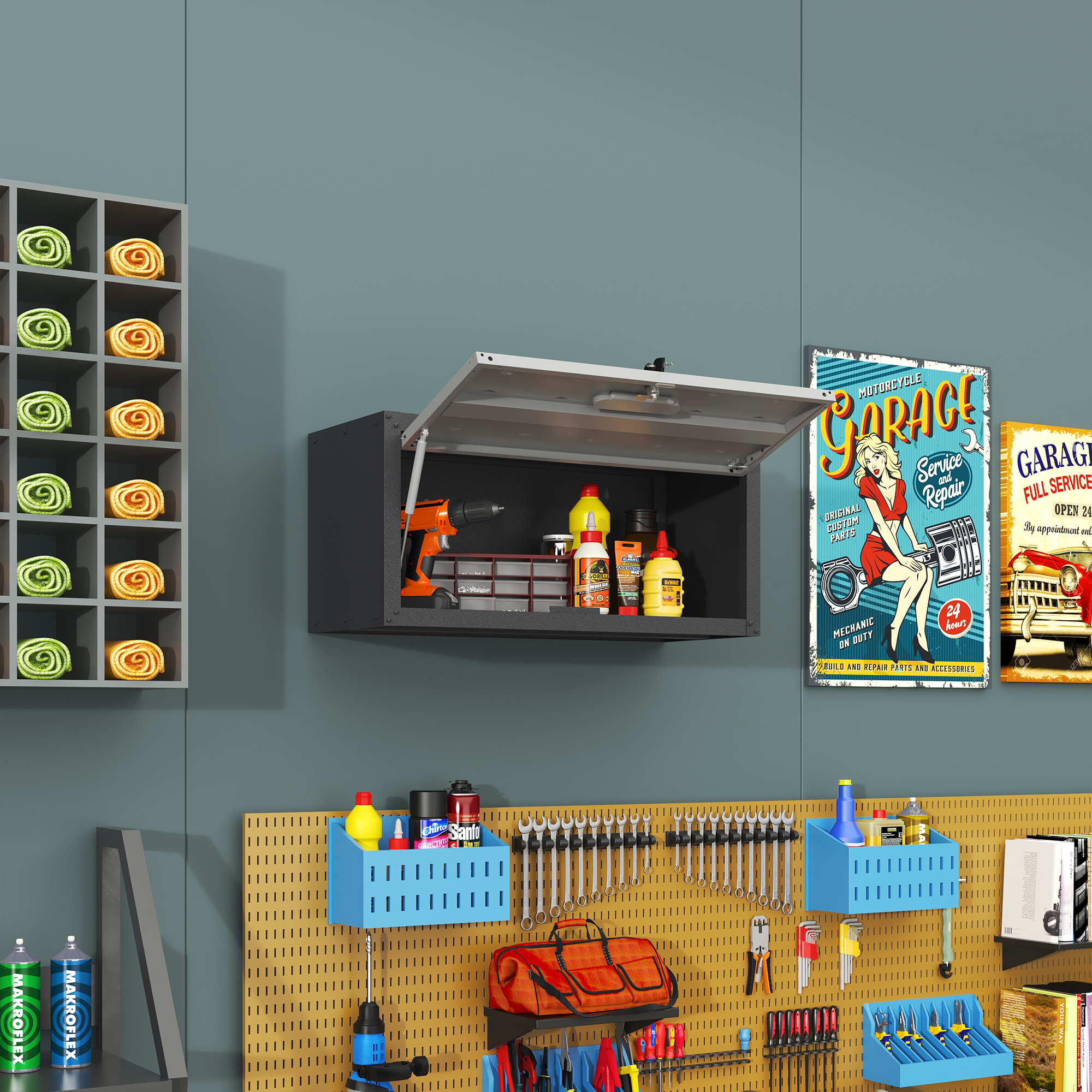 Armoire murale métal vue générale fermée