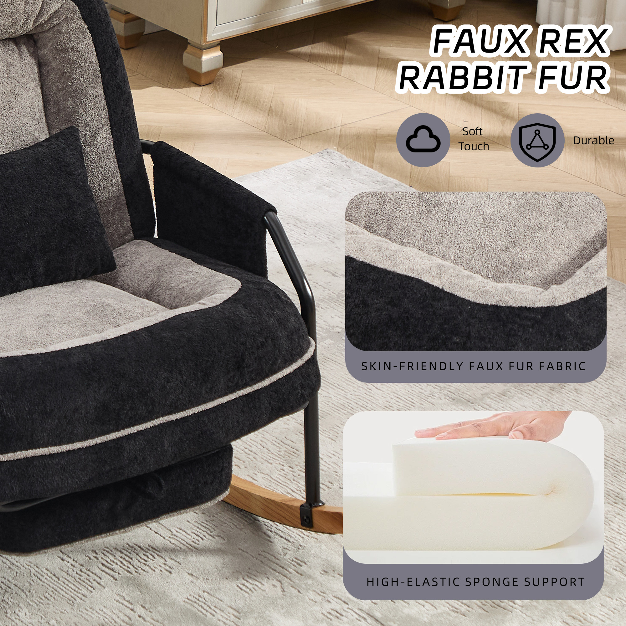 Fauteuil bascule coussin rembourré