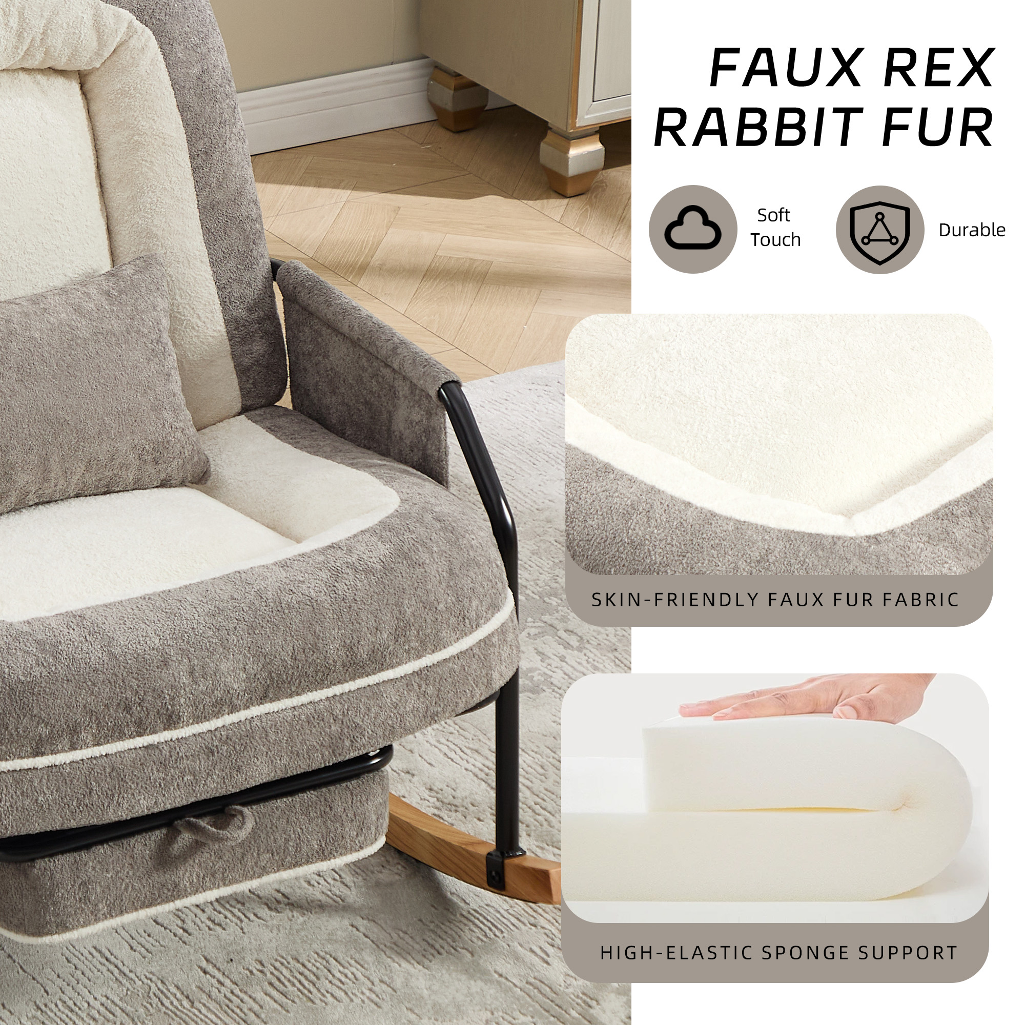 Fauteuil bascule coussin rembourré