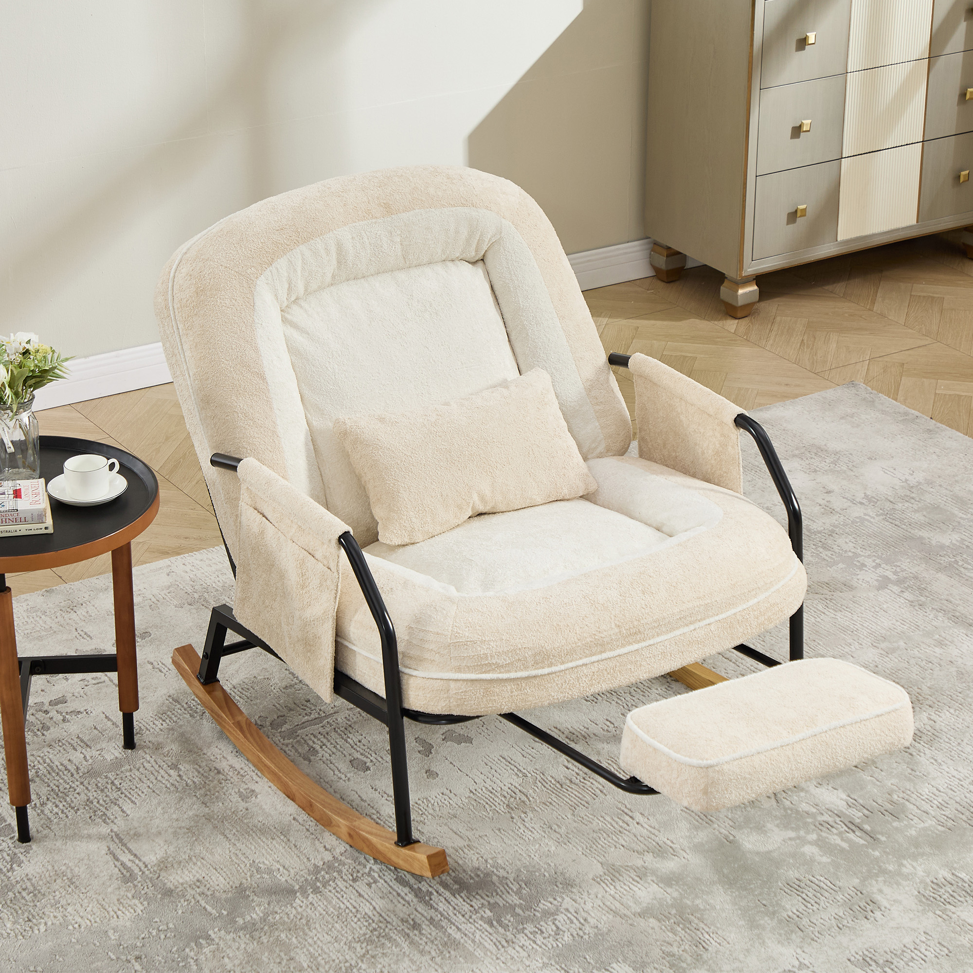 Fauteuil à bascule surdimensionné beige