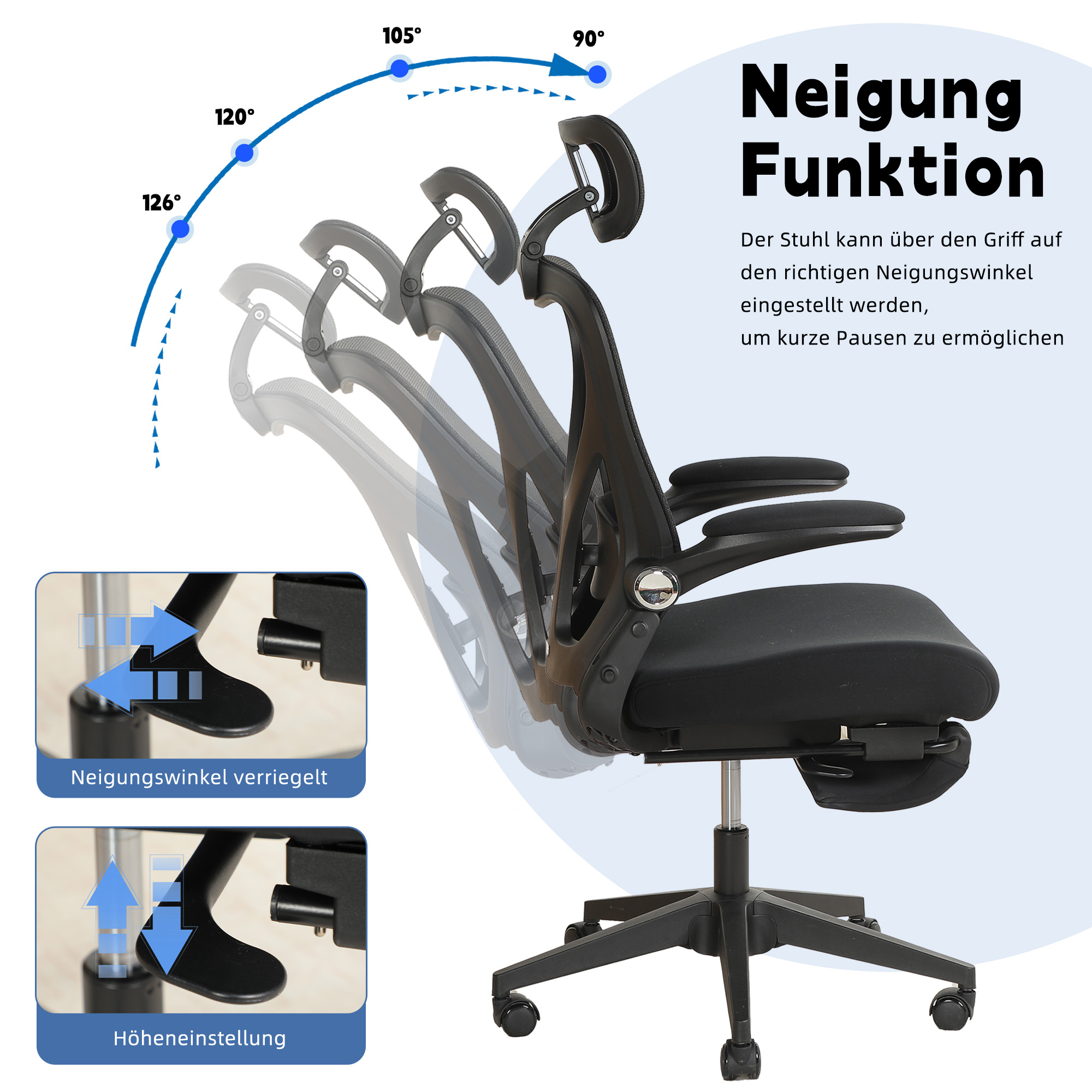 Chaise bureau ergonomique pliable Irovami noire