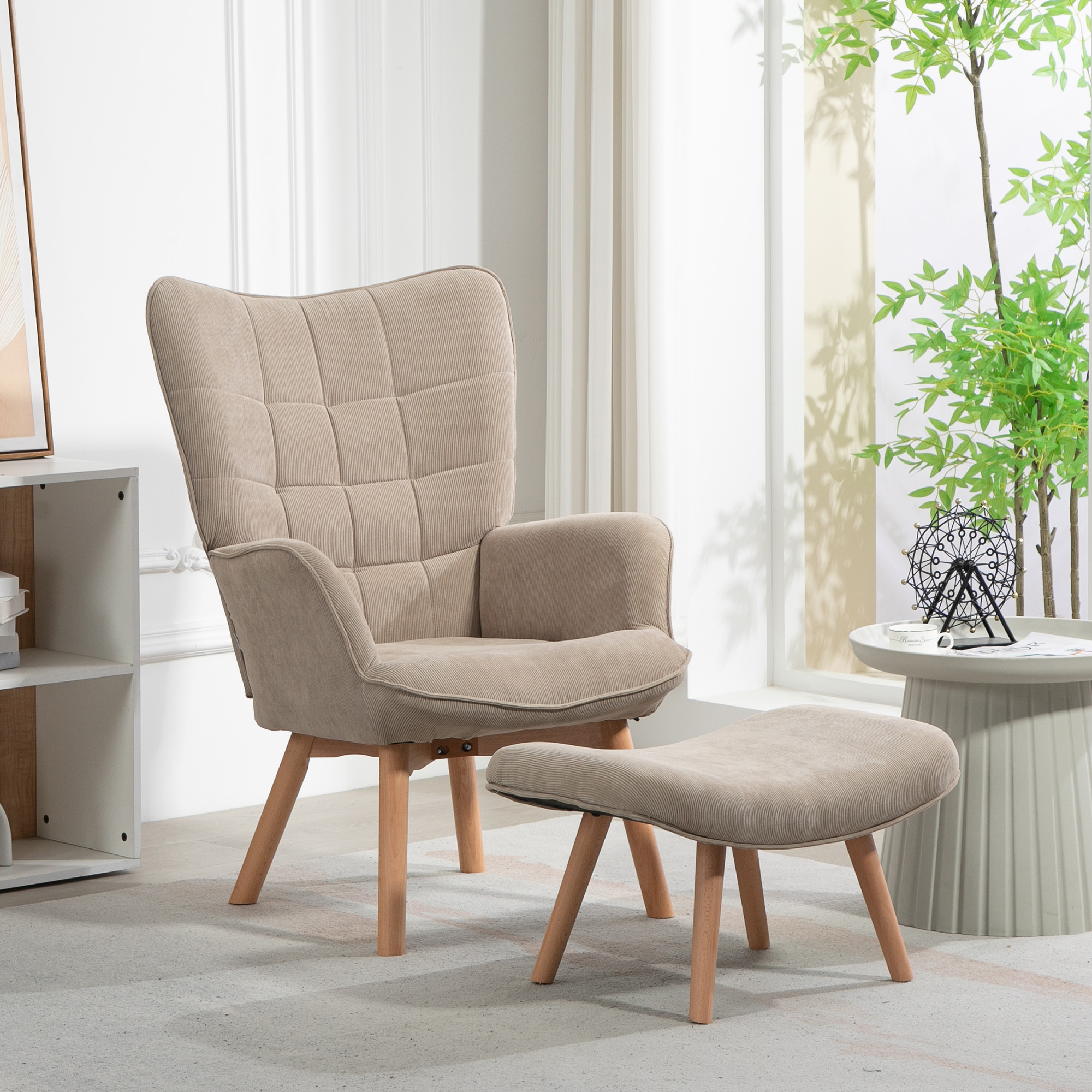 Fauteuil rembourrage dense effet velours