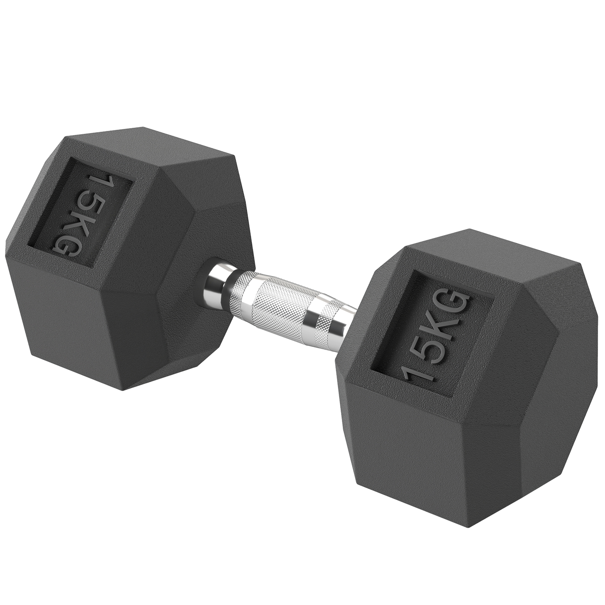 Haltère hexagonal en caoutchouc 15 kg