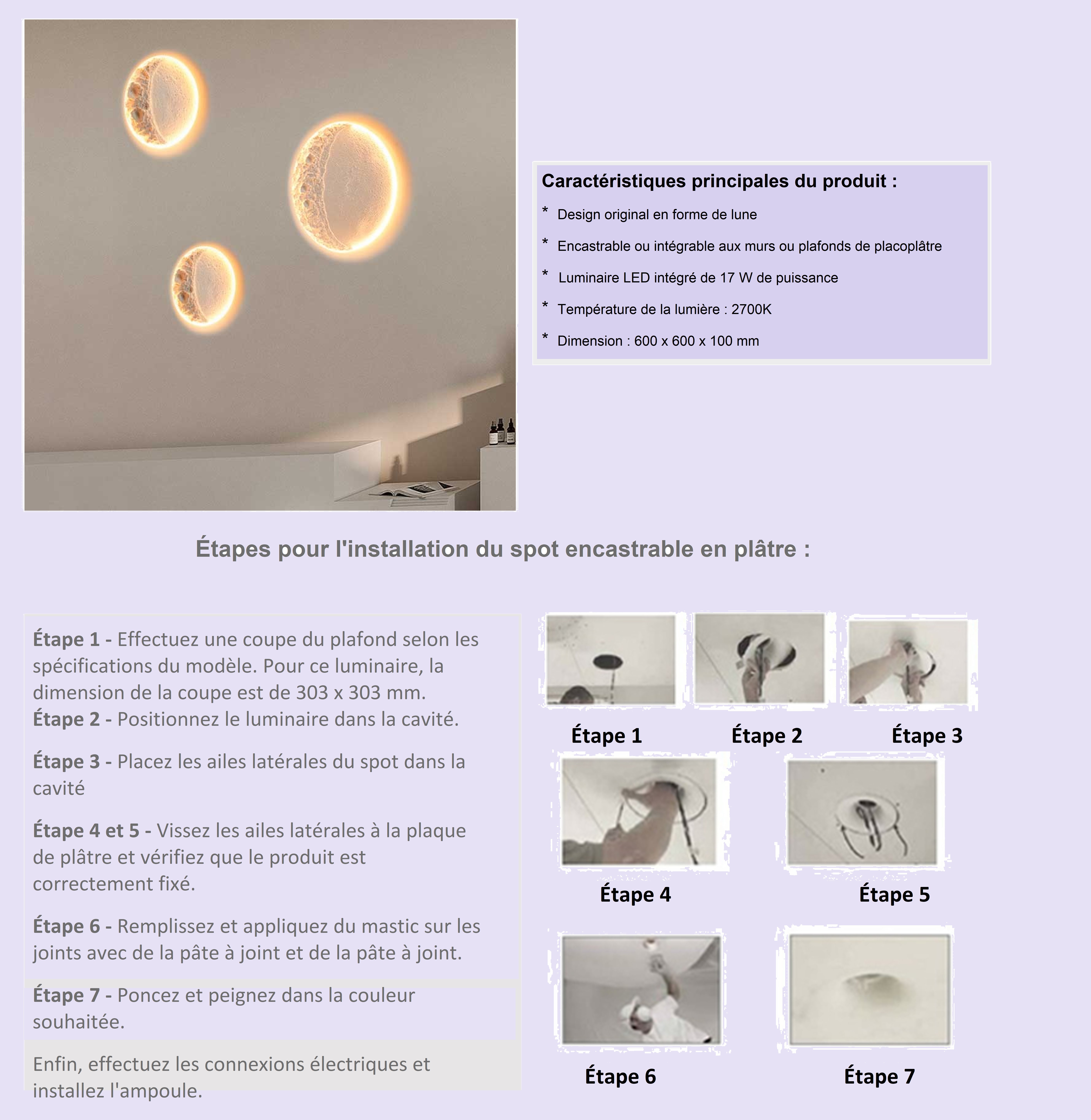 Description des étapes d'installation