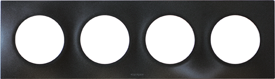 Photo Square Plaque quadruple anthracite Entraxe : 71 mm Ref : 60399