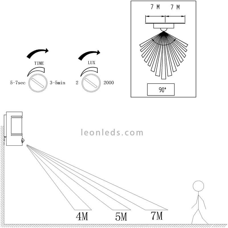 Aplique de pared exterior detector de movimiento E27 Cerno