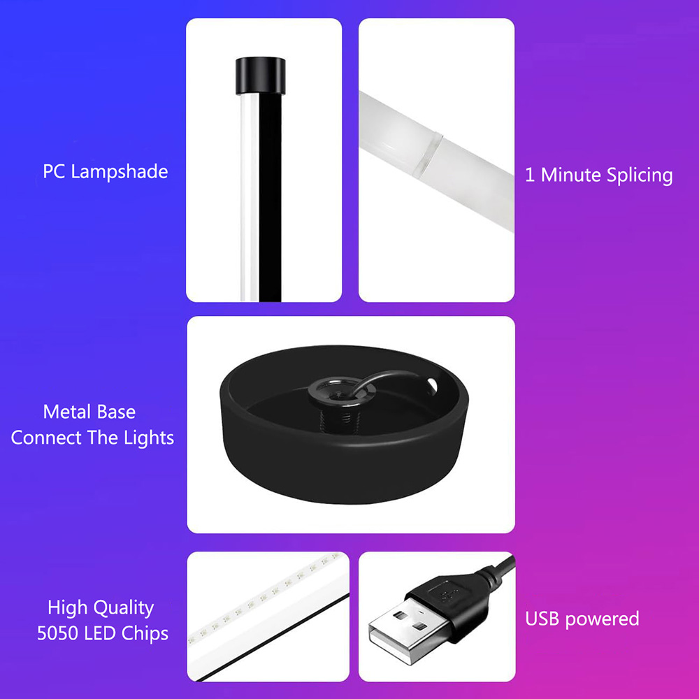 Détails techniques du Lampadaire LED sur Pied d'Angle RGB