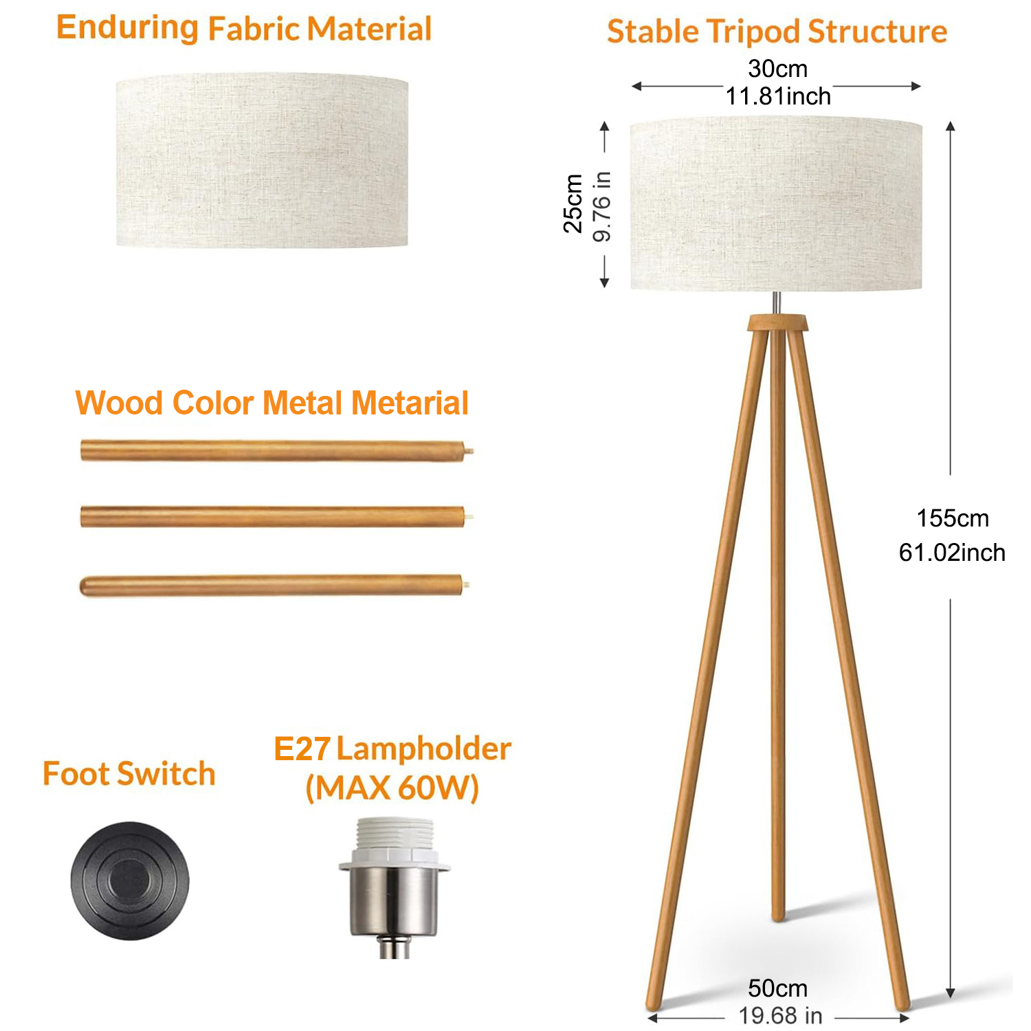 Détails techniques du lampadaire