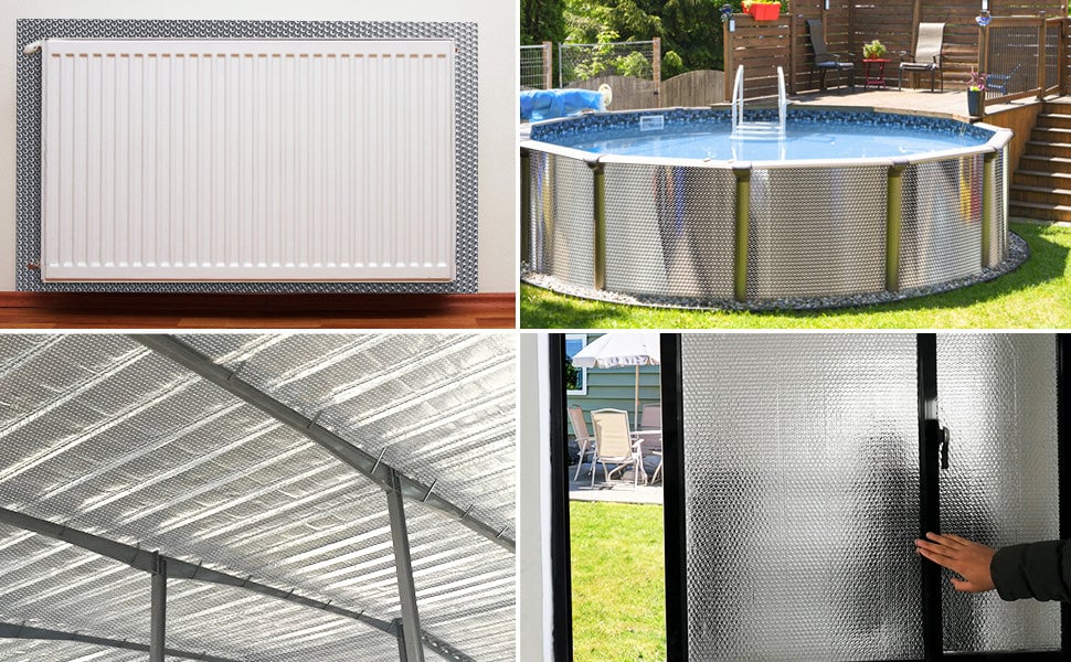 Isolant Thermique A Bulle Double Couche Aluminium Radiateur Reflecteur 1.22x10m -Atlantic Magasin