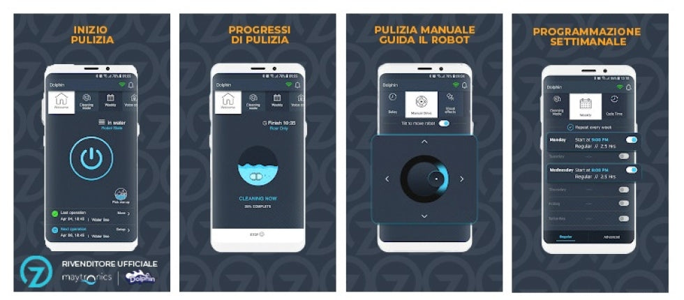 App MyDolphin Plus per controllo e programmazione robot piscina Dolphin ZEFIRO SF60i.
