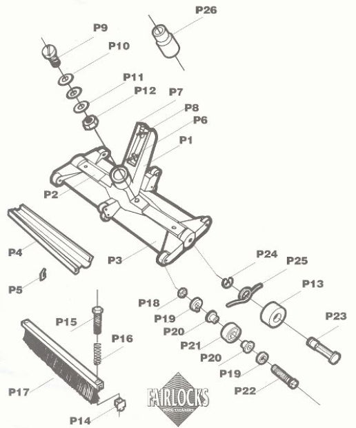 Guarnizione orizzontale di ricambio per aspirafango Fairlocks, parte P4 nello schema.