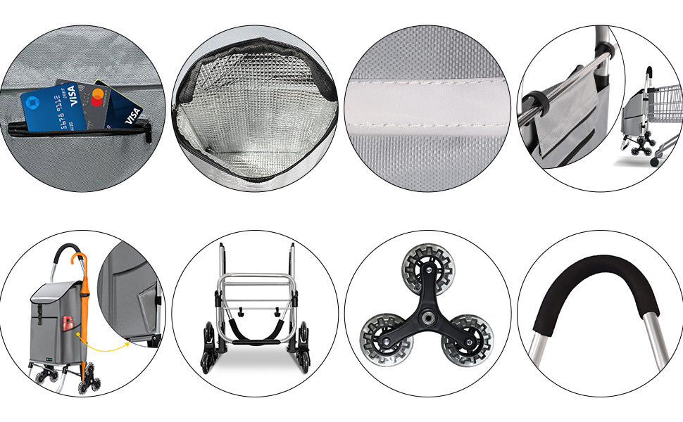 VOUNOT Folding Shopping Trolley
