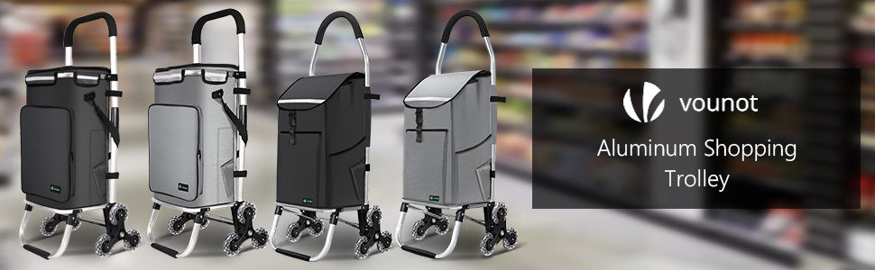 VOUNOT Folding Shopping Trolley