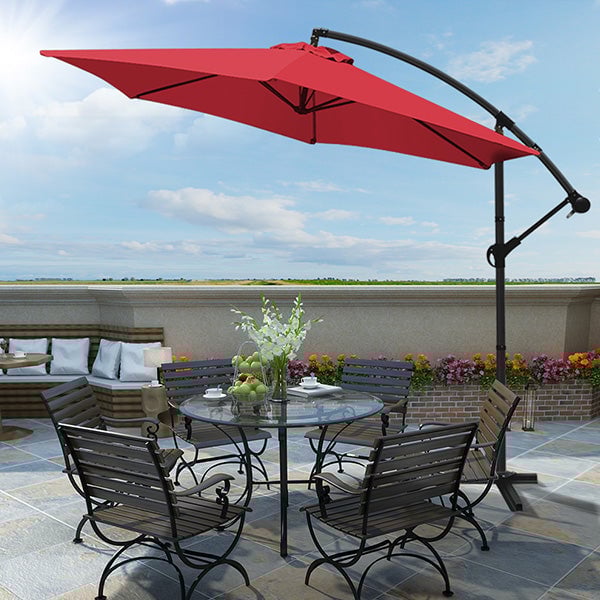 VOUNOT 3m Cantilever Garden Parasol, Banana Patio Umbrella With Crank Handle And Tilt, Red -Outdoor Furniture Store AAHKMJXYDAFdJAOAIMEbOAch25Oe7T 3Pt0Wo 99X94RuPhxQnAu4fXOD8YNHjEdpViMNwJ GbHGSyn6R