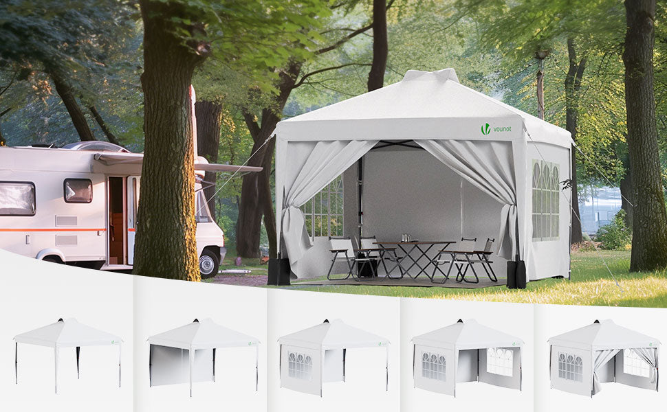 Vounot Tonnelle De Jardin 3x3m Pliable Blanche Avec Sac De Transport : l'unité de 11.6 kg à Prix