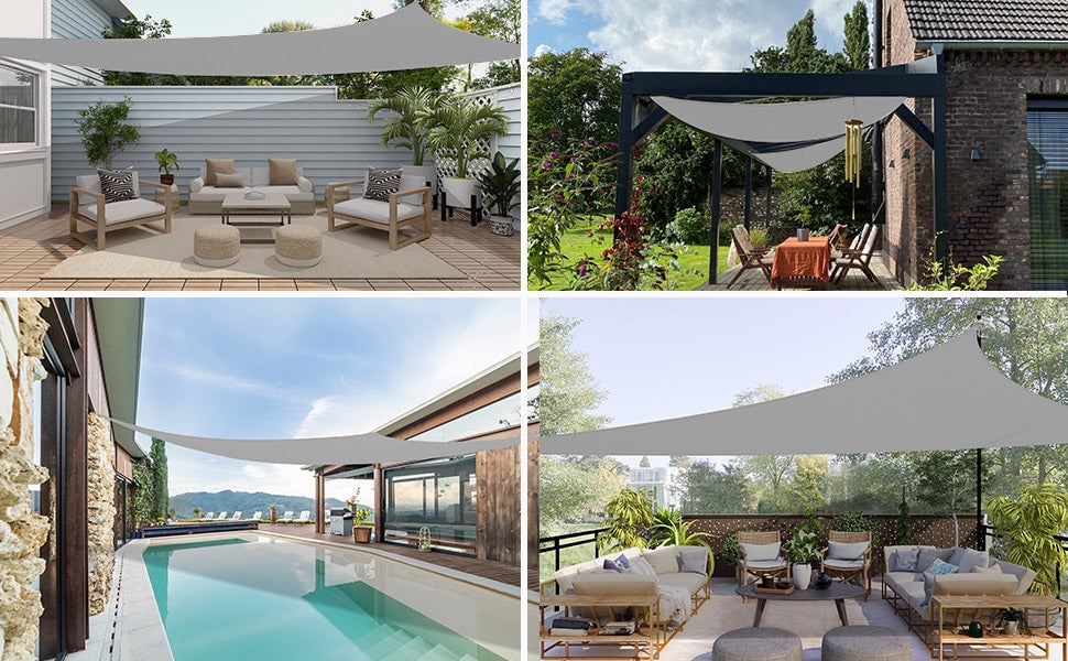 VOUNOT Sun Shade Sail Waterproof Triangle Sail Canopy With Mounting Ropes 3x3x3m, Grey -Outdoor Furniture Store AAHKMJXYDAFdJAOAIMEbOAch25Oe7T 3Pt0Wo 99X94RuPhxQnAu4fXOD8YNHjEdpViMNwJ GbHGSyn6R J1u6lNcj