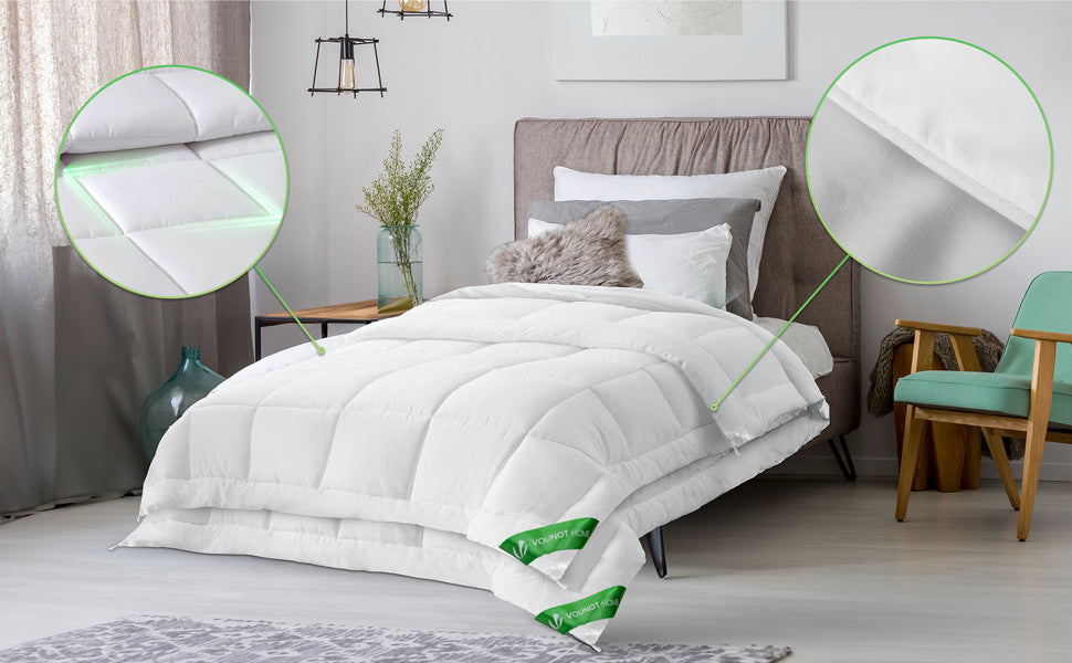 DJY Set di biancheria da letto reversibile, motivo geometrico con foglie dorate, morbido, traspirante, leggero, 3 pezzi, con chiusura a cerniera (matrimoniale, 200 x 200 cm
