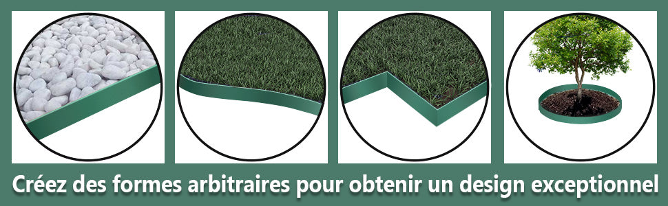 Bundel] Set van 20 Ultra sterke aluminium Borderrand 24cm x 1m (20m lang) | Gazonrand | Kantopsluiting