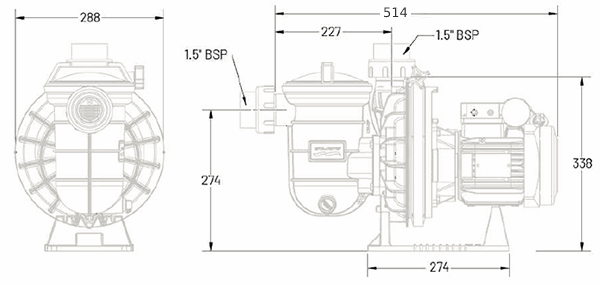 dimensions pompe filtration sta-rite pentair