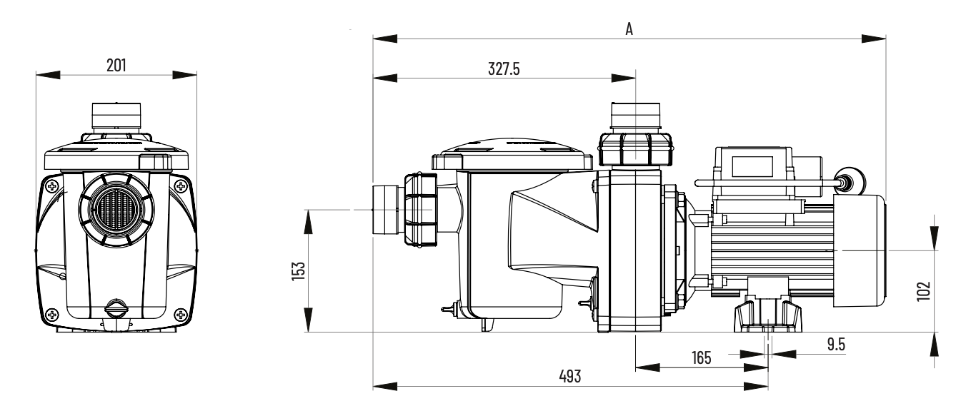 dimension pompe filtration freeflo pentair