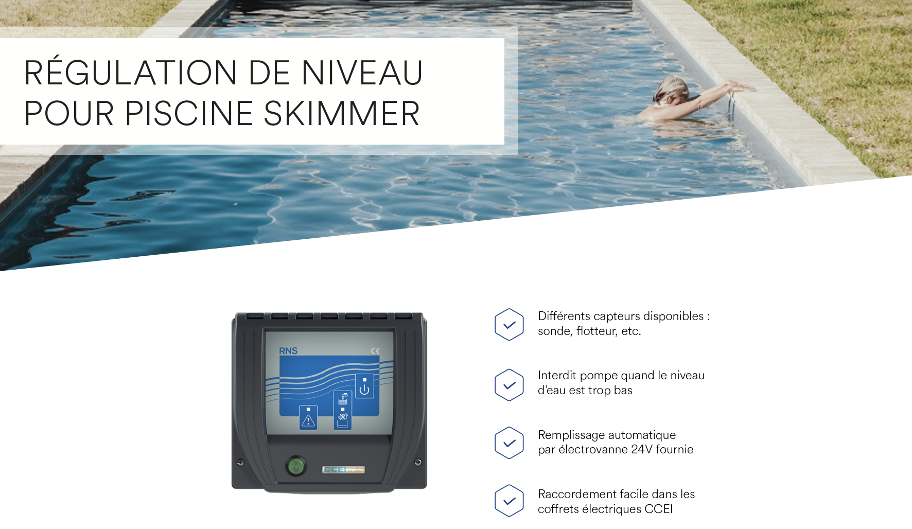 rns1 regulateur nvieau pour piscine