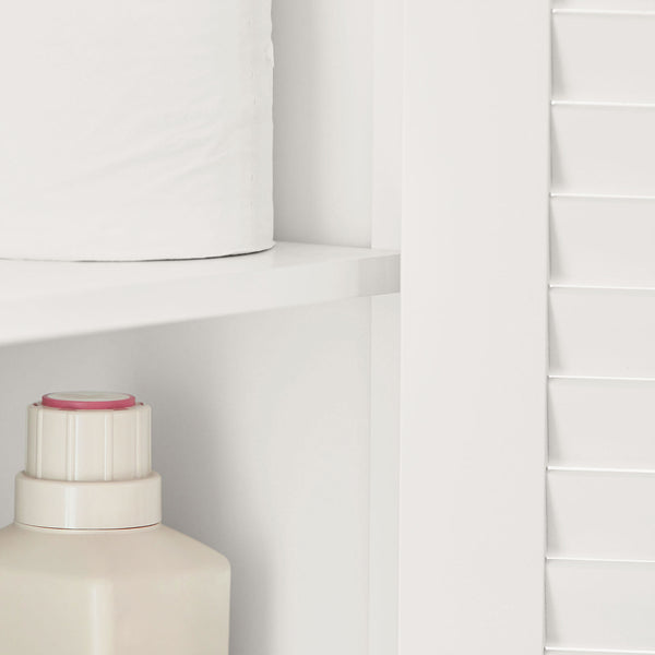 SoBuy Mobile lavabo Mobile base con 2 Ante in Stile tapparelle,Bianco 57x35X58 cm, FRG237-II-W