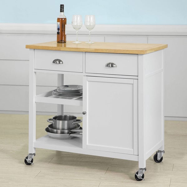 SoBuy carrello cucina credenza cucina mobile cucina bianco FKW62-WN