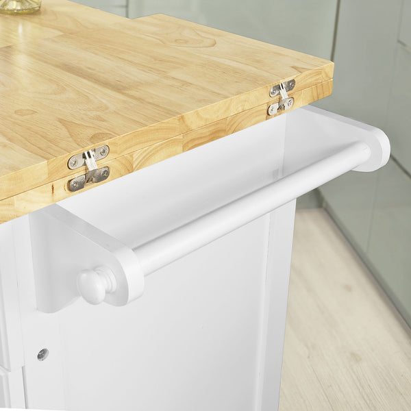 SoBuy Carrello Cucina Credenza Cucina Mobile Cucina Bianco Con Route Fkw36-Wn