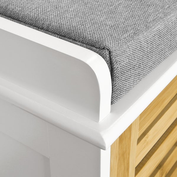SoBuy Scarpiera Panca Scarpiera Portascarpe Bianco Con Seduta Fsr23-K-Wn