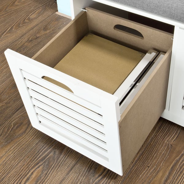 SoBuy Scarpiera Panca Scarpiera Portascarpe Bianco Con Seduta Fsr23-K-W