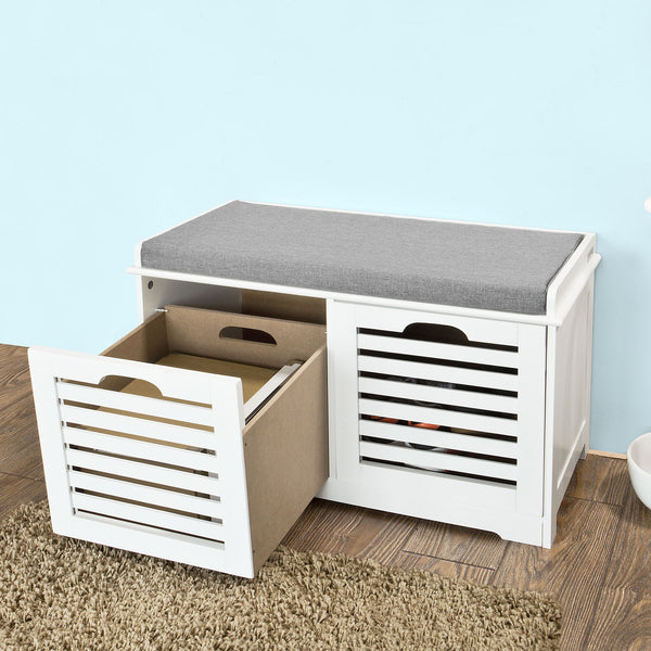 SoBuy Scarpiera Panca Scarpiera Portascarpe Bianco Con Seduta Fsr23-K-W