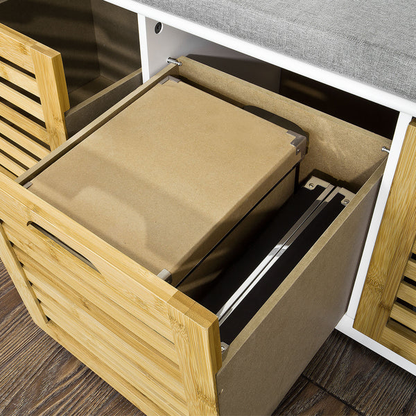 SoBuy Scarpiera Panca Scarpiera Portascarpe Bianco Con Seduta Fsr23-Wn