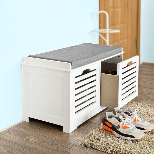 SoBuy Scarpiera Panca Scarpiera Portascarpe Bianco Con Seduta Fsr23-K-W