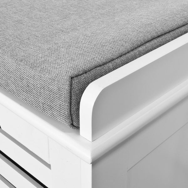SoBuy Scarpiera Panca Scarpiera Portascarpe Bianco Con Seduta Fsr23-W