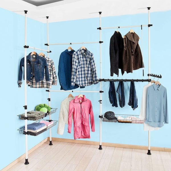 SoBuy cabina armadio guardaroba componibile appendiabiti bianco FRG38