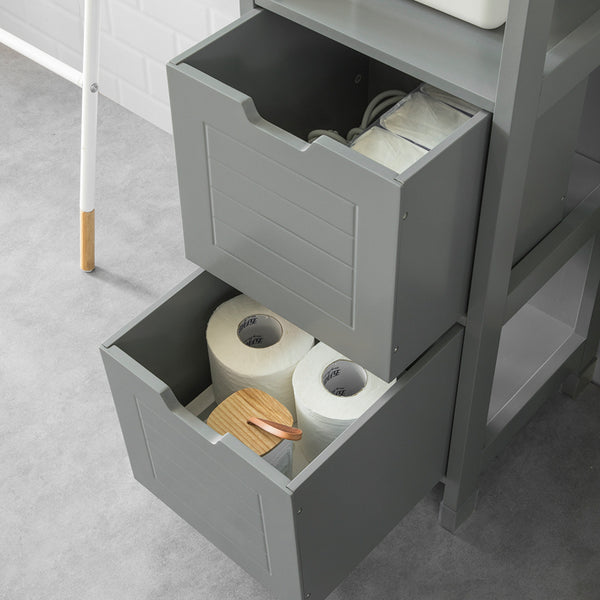 SoBuy Mobile Bagno Colonna mobiletto Bagno salvaspazio Grigio L30*P30*A90 cm FRG127-SG