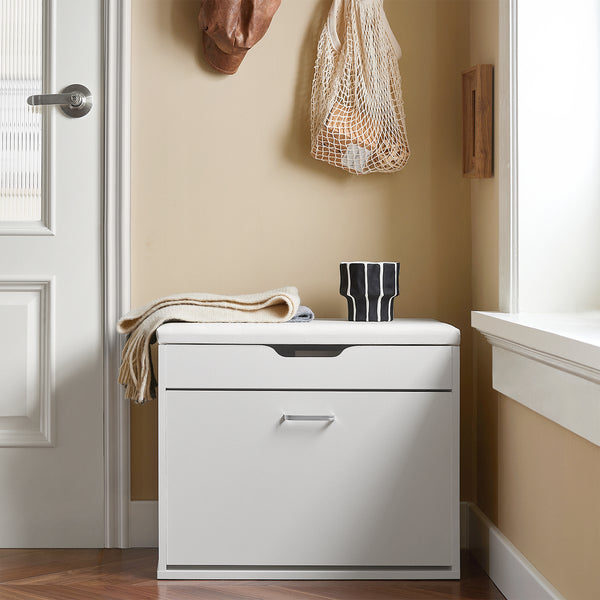 SoBuy Scarpiera salvaspazio Slim, portascarpe salvaspazio Regolabili,scarpiere,scarpiera pieghevole L60*P30*A90 cm, Bianco FSR95-W