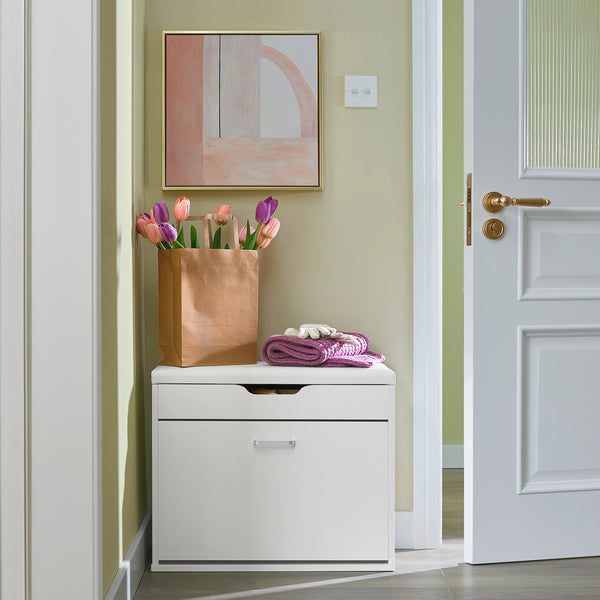 SoBuy Scarpiera salvaspazio Slim, portascarpe salvaspazio Regolabili,scarpiere,scarpiera pieghevole L60*P30*A90 cm, Bianco FSR95-W