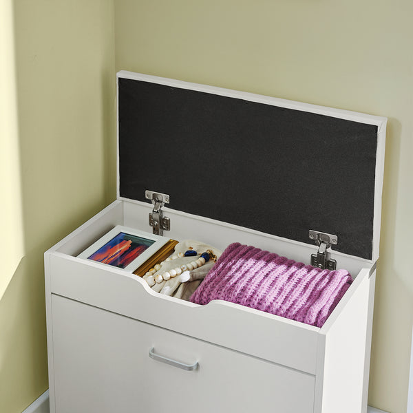 SoBuy Scarpiera salvaspazio Slim, portascarpe salvaspazio Regolabili,scarpiere,scarpiera pieghevole L60*P30*A90 cm, Bianco FSR95-W