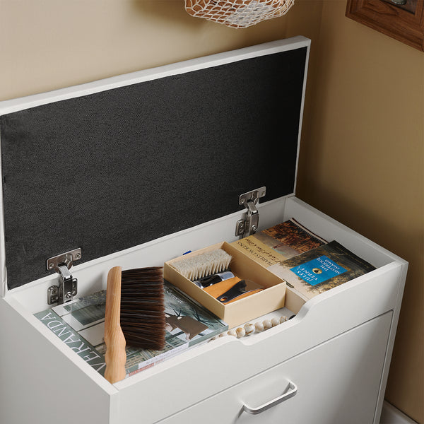 SoBuy Scarpiera salvaspazio Slim, portascarpe salvaspazio Regolabili,scarpiere,scarpiera pieghevole L60*P30*A90 cm, Bianco FSR95-W