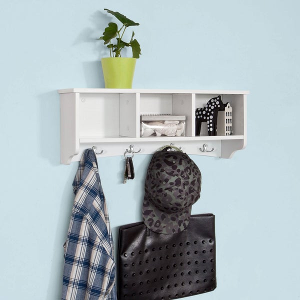 SoBuy libreria mobile ingresso appendiabiti bianco FRG48-W