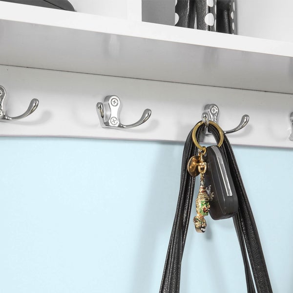 SoBuy libreria mobile ingresso appendiabiti bianco FRG48-W