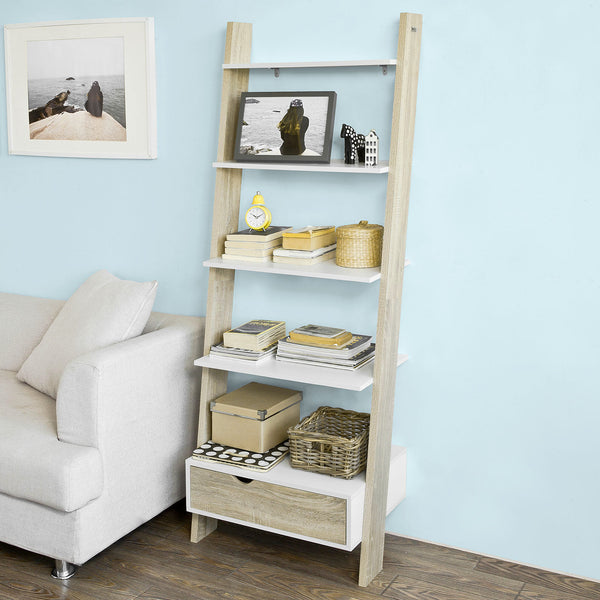 SoBuy Libreria Scaffale A Scala Libreria A Scala Bianco Frg112-Wn
