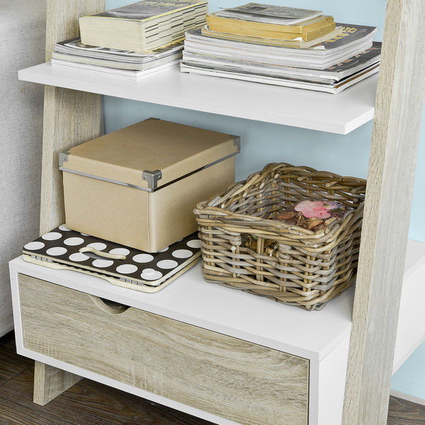 SoBuy Libreria Scaffale A Scala Libreria A Scala Bianco Frg112-Wn