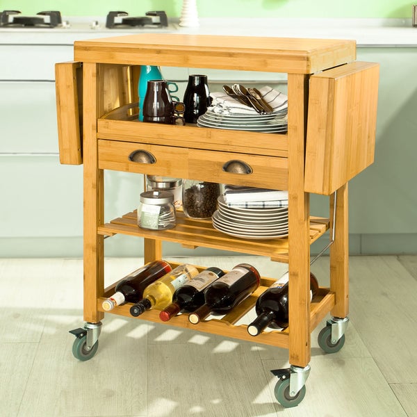 SoBuy Carrello Cucina Credenza Cucina Mobile Cucina Legno Con Route Fkw25-N